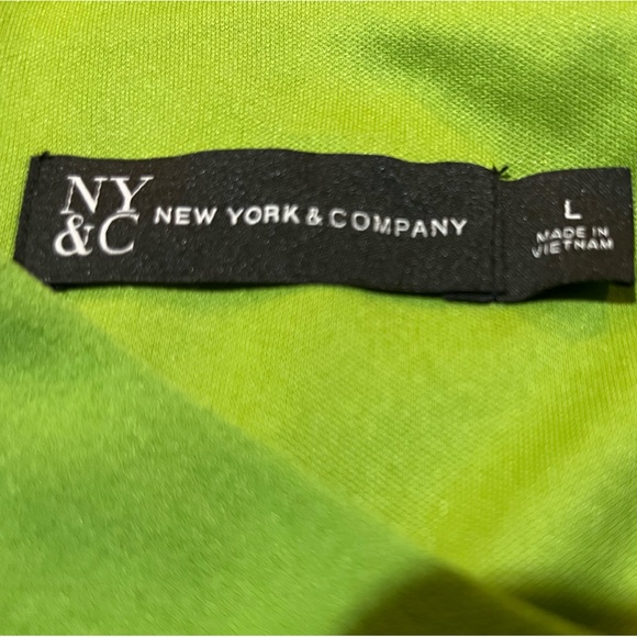 New York & Company Dress Women’s Size L Green Tie-Waist Long sleeve Fall Office - Picture 5 of 8